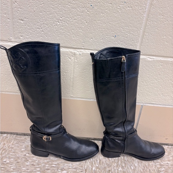 Tory Burch Black Leather Knee-High Boots, Gorgeous 🤩 - Picture 1 of 16